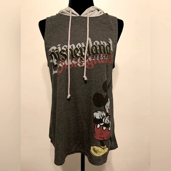 DISNEY‎ PARKS NWOT Sleeveless Disneyland Hooded Tank Top - Picture 1 of 6